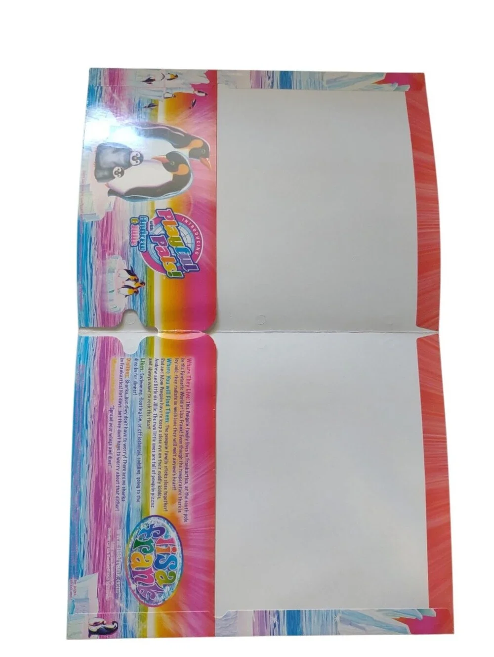 NEW Lisa Frank penguin School Folder
